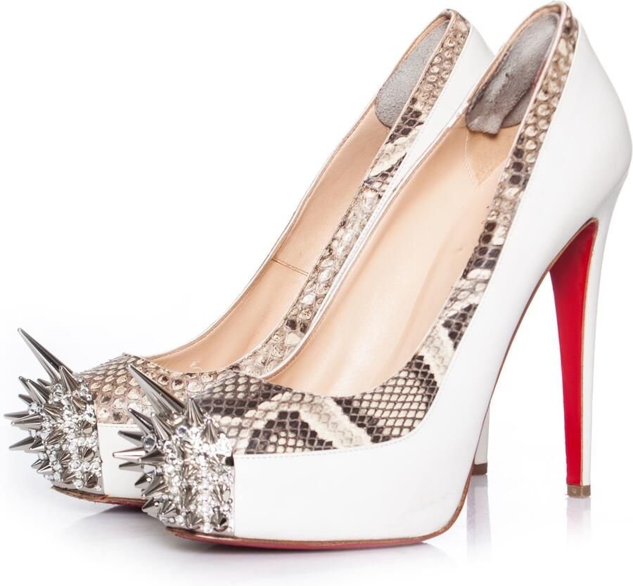 Christian Louboutin Pre-owned Witte plateau spikeschoenen