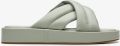 Clarks Alda Glide Light Green Lea Sandalen - Groen