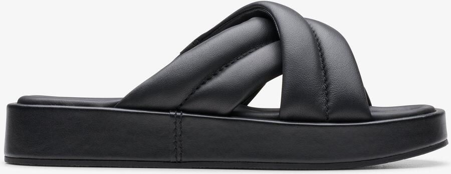 Clarks Alda Glide Zwarte Leren Sandalen