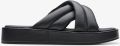 Clarks Alda Glide Zwarte Leren Sandalen - Zwart