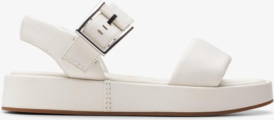 Clarks Alda Strap Off White Lea Sandalen