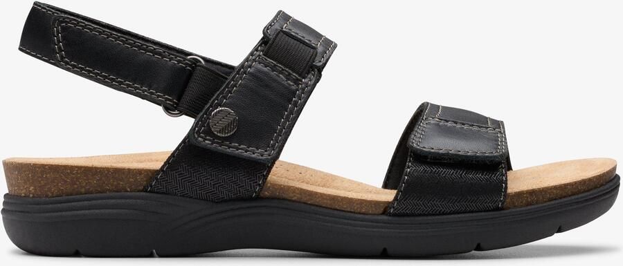 Clarks April Clover Zwarte Combi Sandalen
