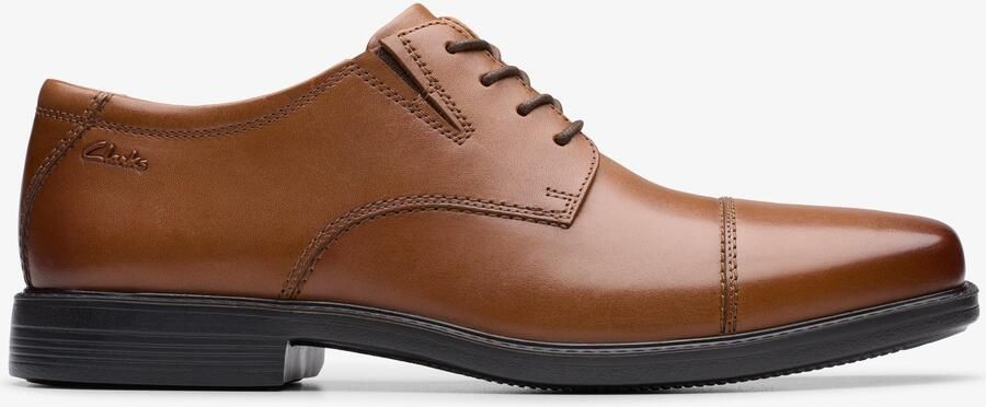 Clarks Cosgrove Cap Donkerbruin Leren Schoenen