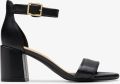 Clarks Ezoria Mae Black Leather Sandalen - Zwart