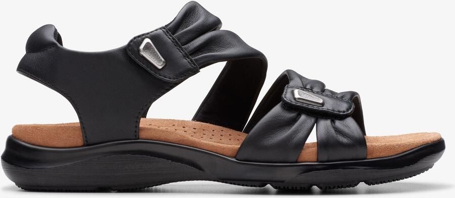Clarks Kitly Ave Zwarte Leren Sandalen
