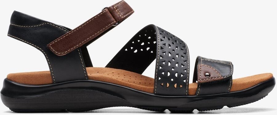 Clarks Kitly Way Zwarte Leren Sandalen