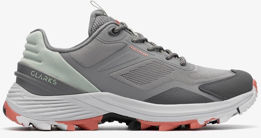 Clarks Laila Trail Donkergrijze Combi Sneakers