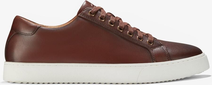 Clarks Lockton Kanten Tan Leren Sneakers