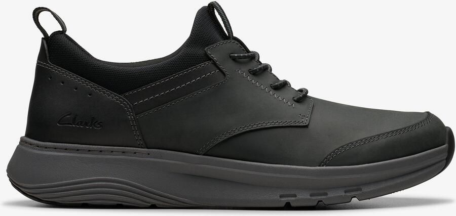 Clarks Motion Trek EZ Zwarte Leren Sneakers