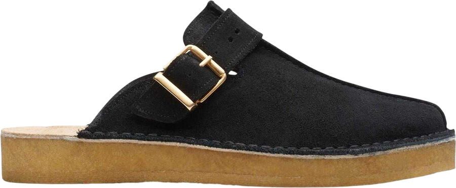 Clarks Originals Heren Trek suède muiltjes met open achterkant (Zwart)