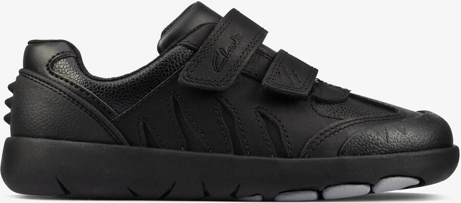 Clarks Rex Stride K Black Leather Schoenen