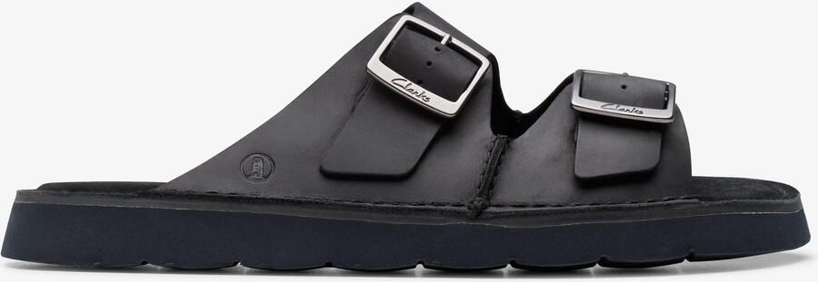 Clarks Solsbury Strap Zwarte Leren Sandalen