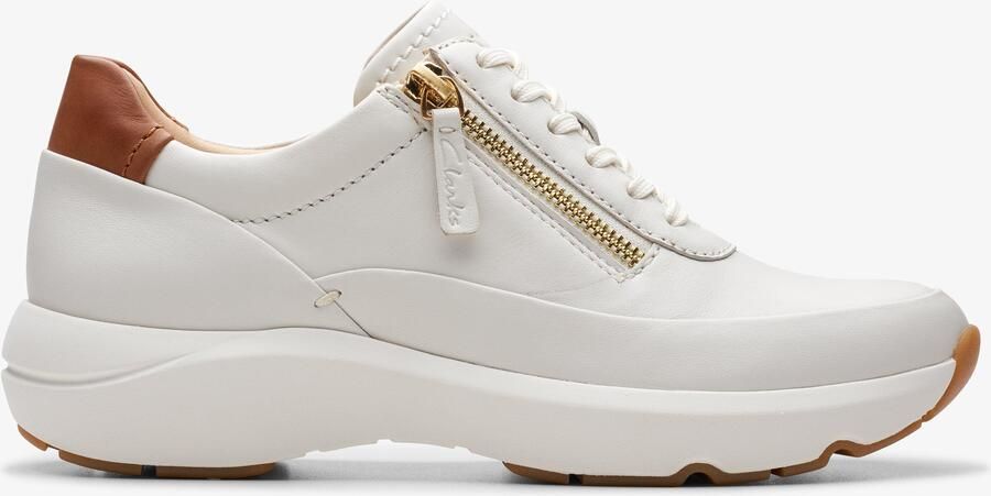 Clarks Tivoli Zip Off White Lea Sneakers
