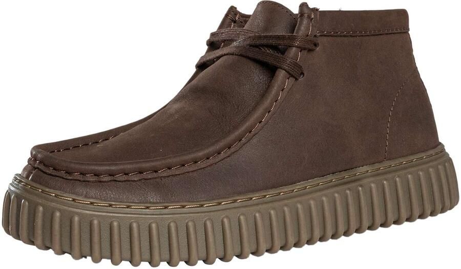 Clarks Torhill Hi Leren Schoenen Bruin