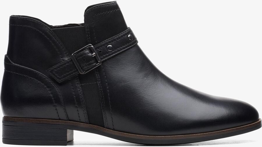 Clarks Trish Strap Zwarte Leren Laarzen