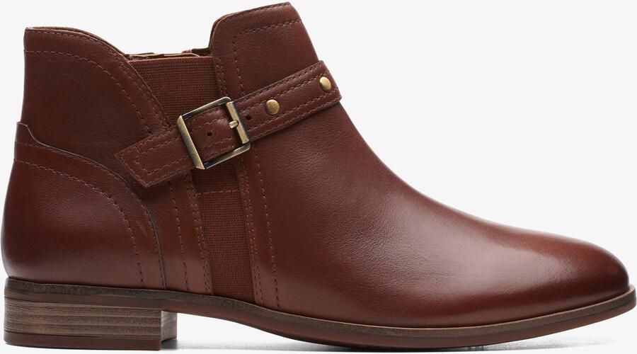 Clarks Trish Straps Donker Bruine Lea Laarzen