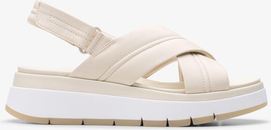Clarks Tuscan Cross Cream Leather Sandalen