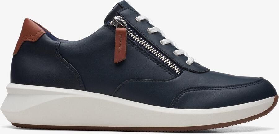 Clarks Un Rio Zip Marine Combinatied Sneakers