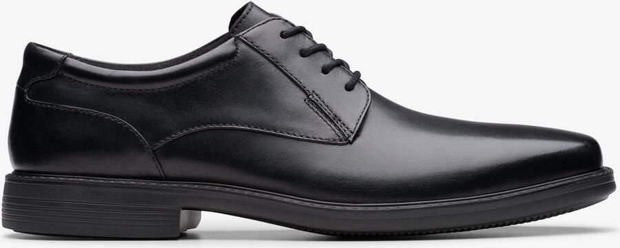 Clarks Wendell LaceII Zwarte Leren Schoenen