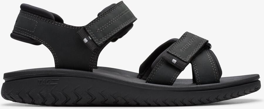 Clarks Wesley Shore Zwarte Leren Sandalen