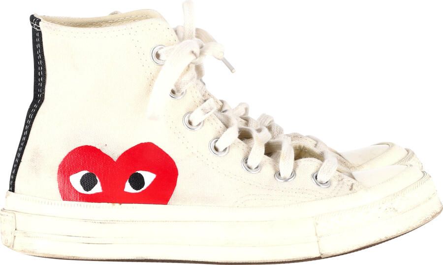 Comme Des Garçons Converse x Play 70 Chuck Taylor Hoge Sneakers in Crème Canvas