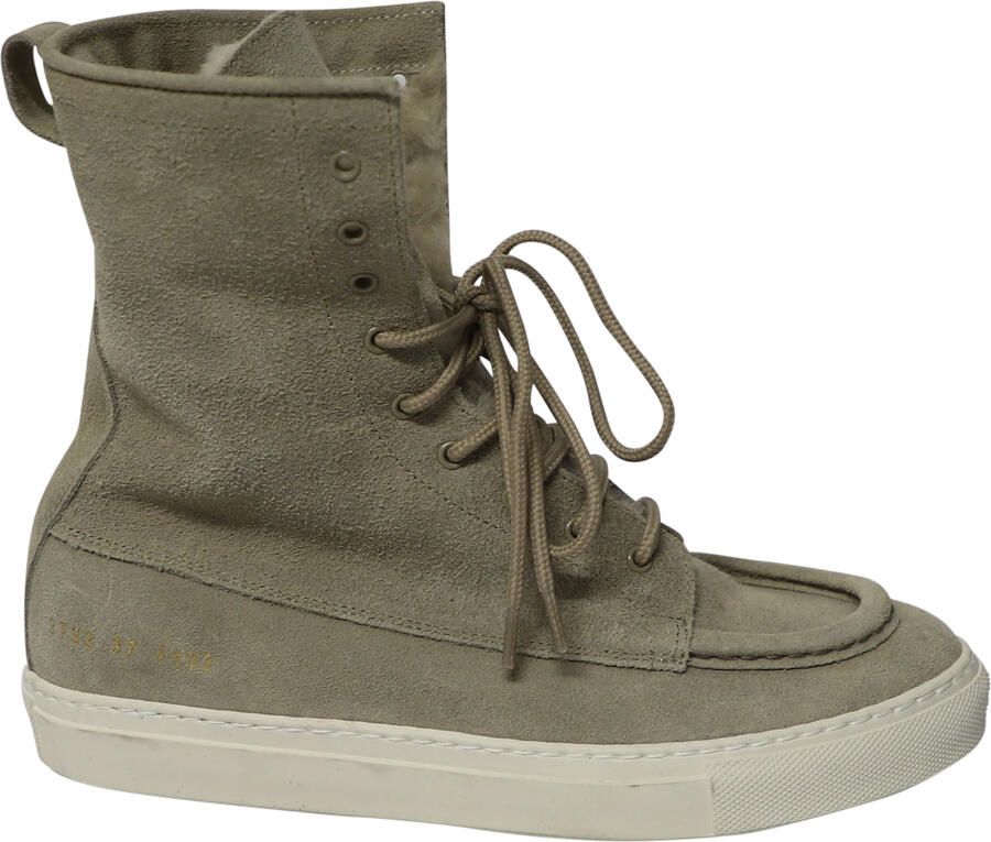 Common Projects Tournament Shearling Hoogtop Sneakers in Grijs Suède