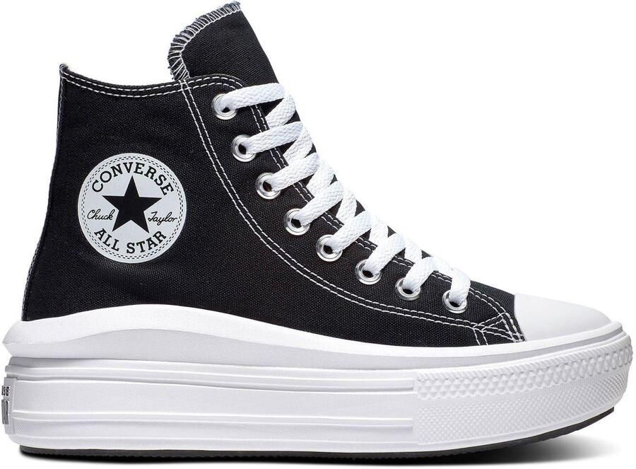 Converse Chuck Taylor canvas platform hoge sneakers voor dames (Zwart Wit)
