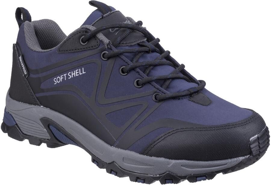 Cotswold Abbeydale Low Polyester Heren Wandelschoenen In Blauw Zwart Grijs.