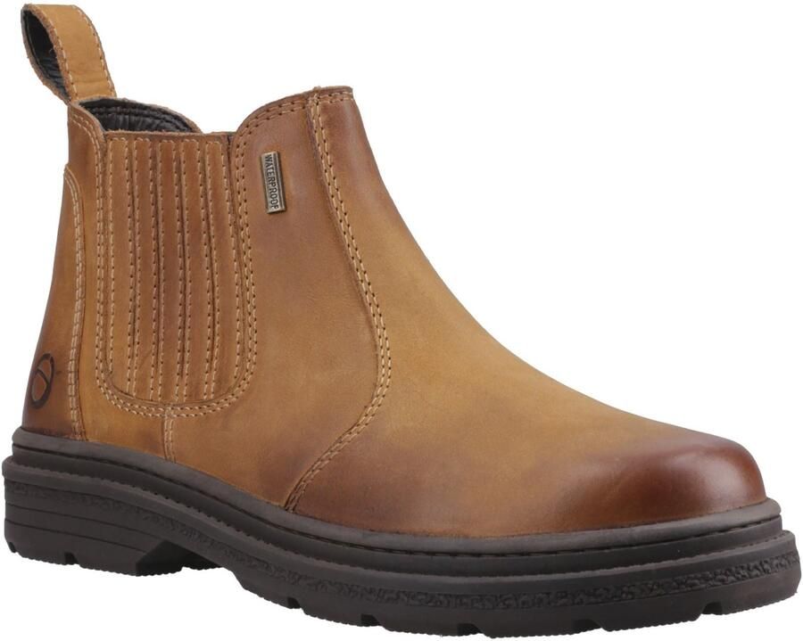 Cotswold Bisley Leren Herenschoenen in Tan Enkellaarsjes