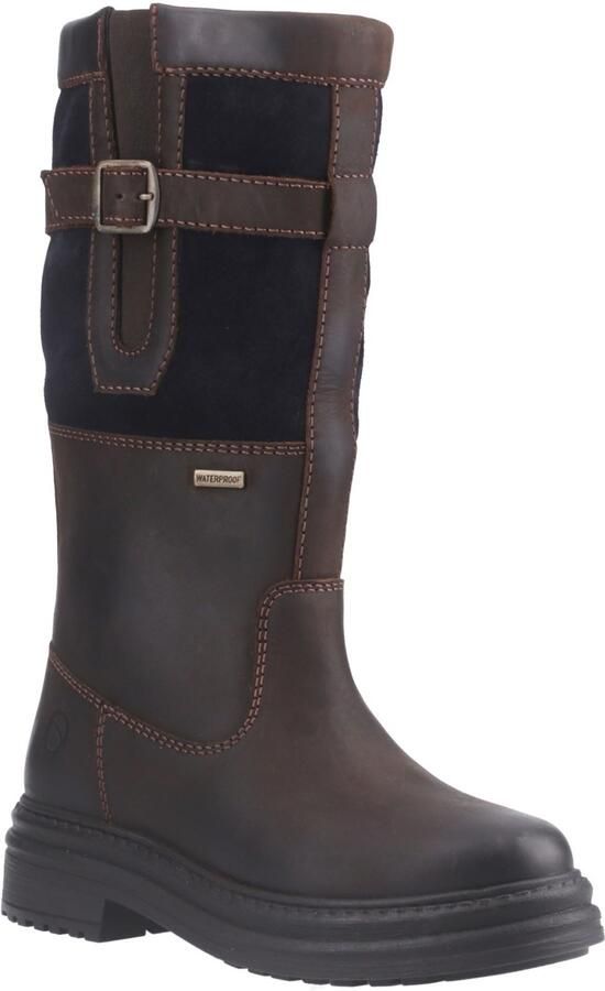 Cotswold Broadwell Leren Dameslaarzen Bruin Navy