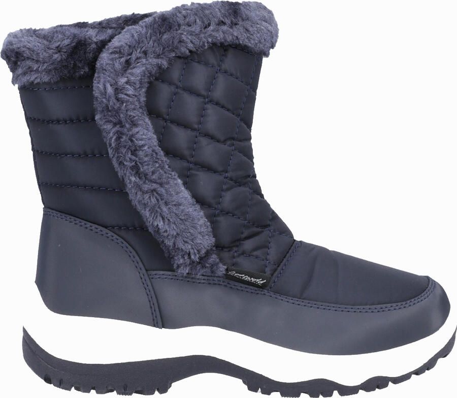 Cotswold Butterrow Textiel Dames Marineblauwe Winterlaarzen Halverwege De Kuit