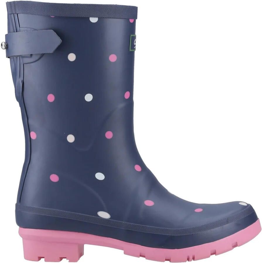 Cotswold Dames Clarence Gestippelde Mid Cut Wellingtonboots (Marineblauw Roze)