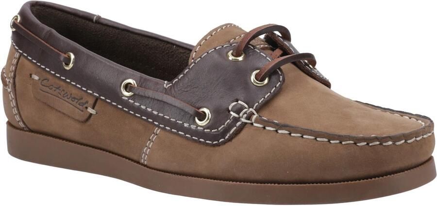 Cotswold Dames Waterlane leren bootschoenen (Taupe)