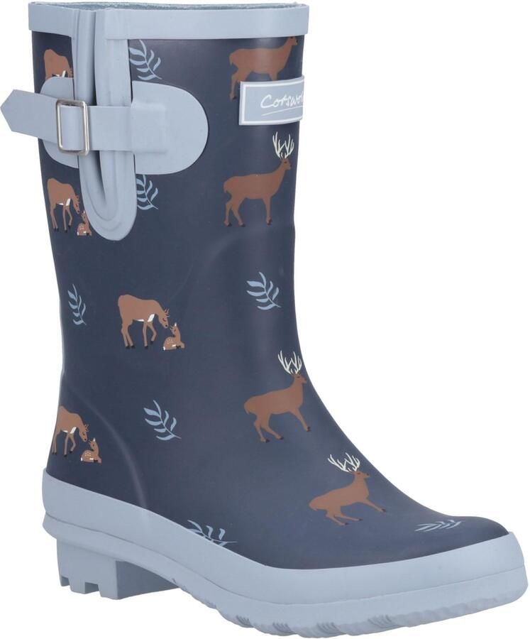 Cotswold Dames Woodland Deer Mid Cut Wellington Laarzen (Marine)