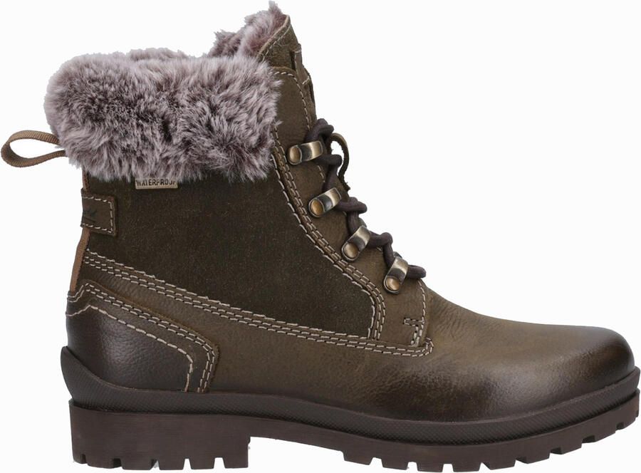 Cotswold Evenlode Leren Dames Khaki Winter Enkellaarzen
