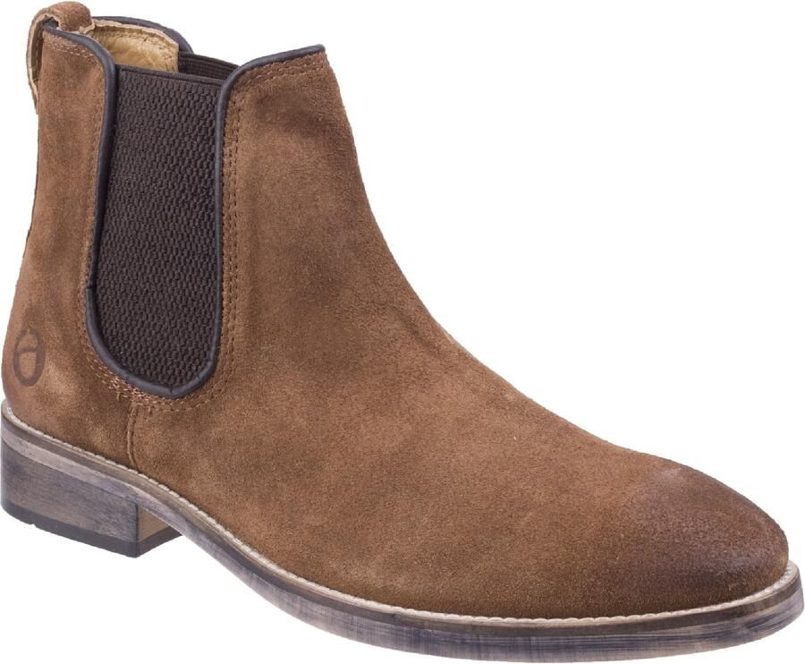 Cotswold Heren Corsham Town Leather Pull On Casual Chelsea Ankle Boots (Kameel)