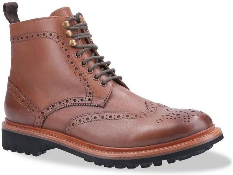 Cotswold Heren Rissington Commando Lace Up Leren Kleding Laars (Bruin)
