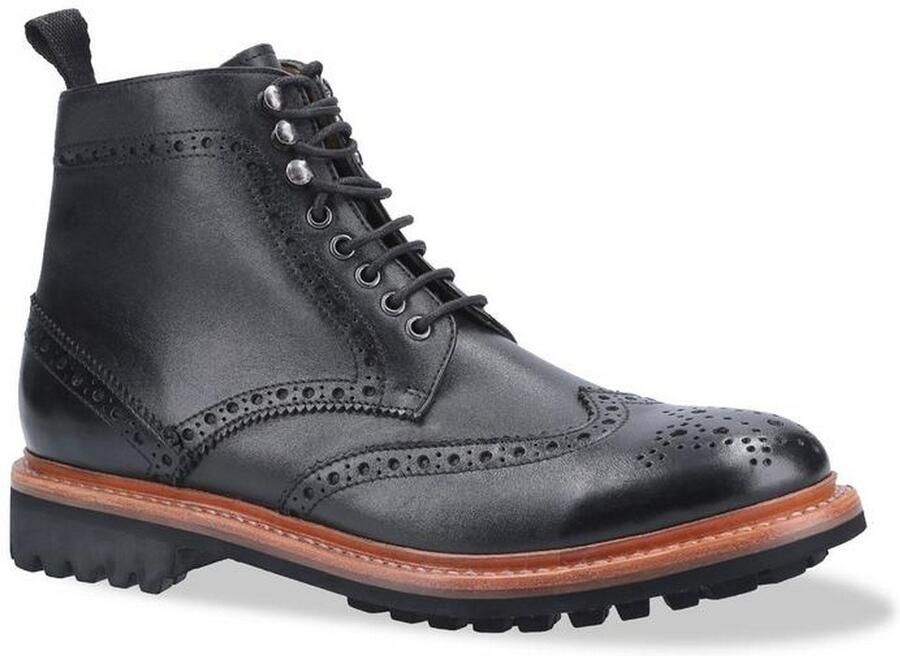 Cotswold Heren Rissington Commando Lace Up Leren Kleding Laars (Zwart)
