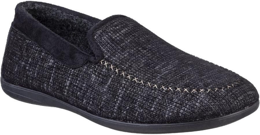 Cotswold Heren Stanley Moc Teen Volledige Slipper (Zwart)