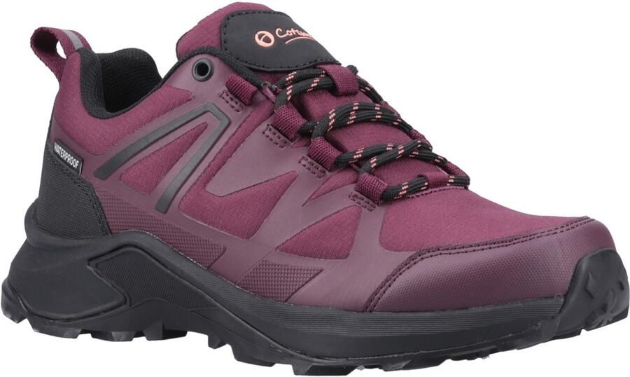 Cotswold Horton Lage Textile Dames Burgundy Wandelschoenen