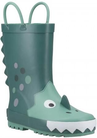 Cotswold Kinder Dinosaur 3D Gumm laarzen (Groen)