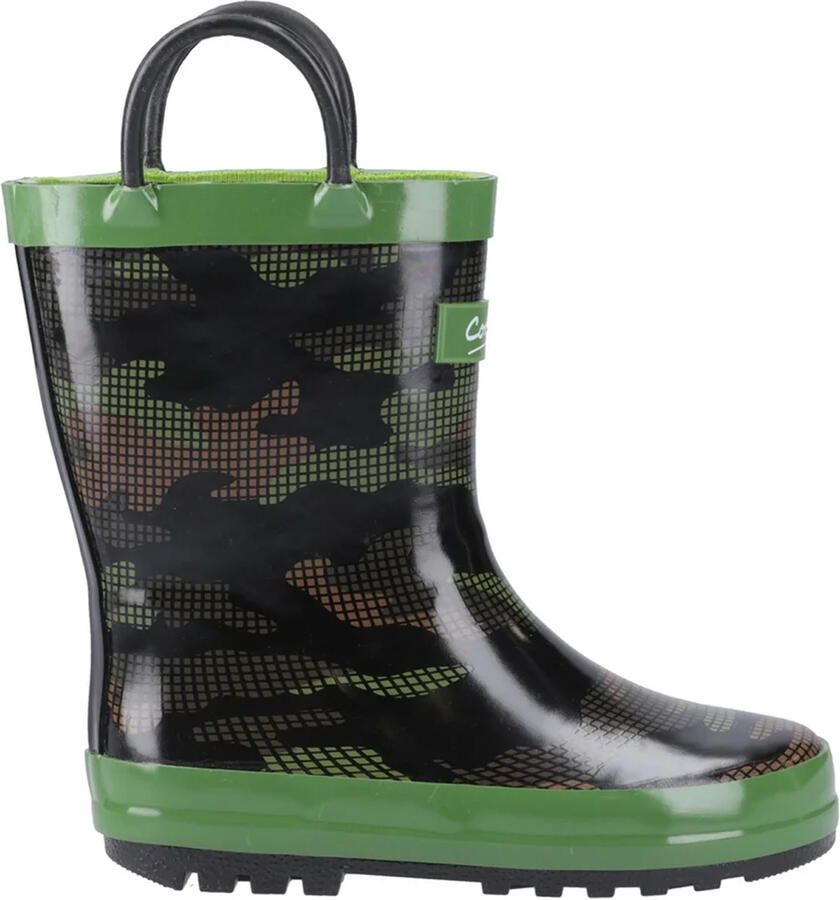 Cotswold Kinderen Puddle Camouflage Wellington Boots (Groen Zwart)