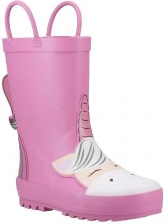 Cotswold Kinderen Puddle Eenhoorn 3D Regenlaarzen (Roze)