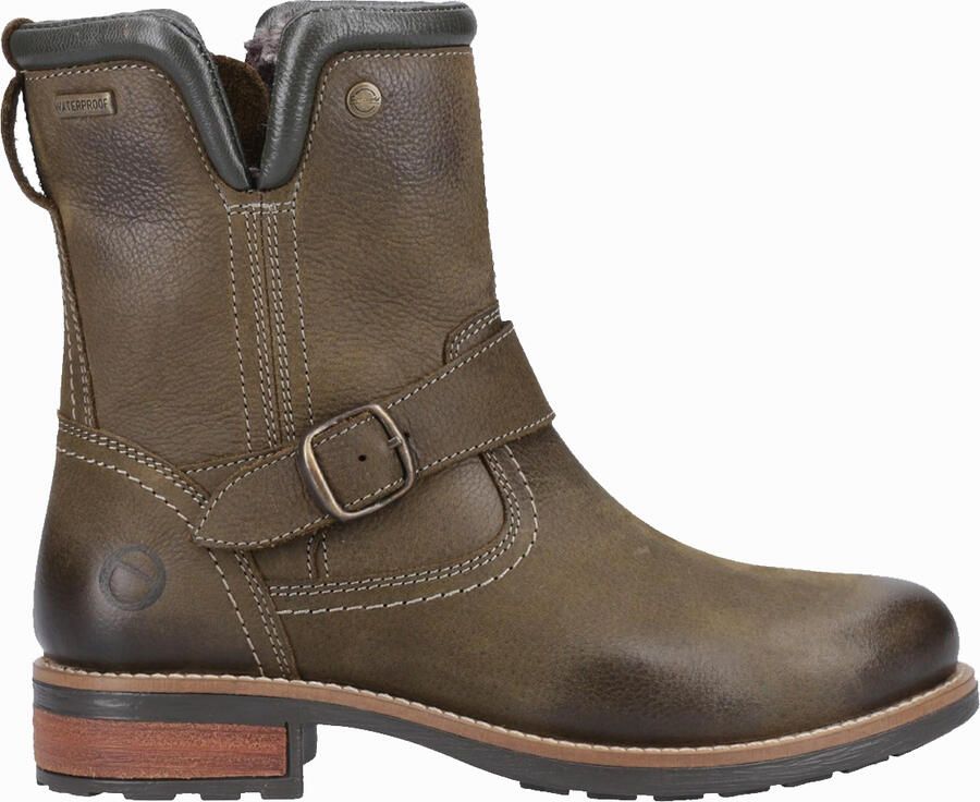 Cotswold Kinsham Leren Dames Khaki Winter Laarzen Tot Halverwege De Kuit
