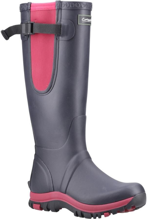 Cotswold Milton Rubber Dames Navy Roze Wellingtonlaarzen