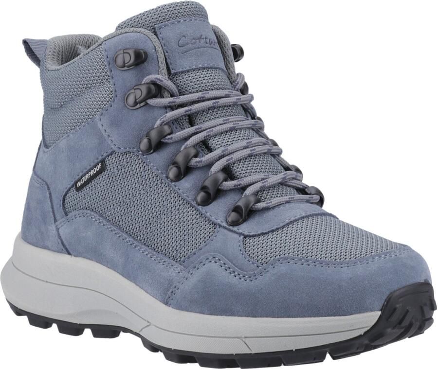Cotswold Oddington Suede Mesh Dames Blauwe Wandelschoenen