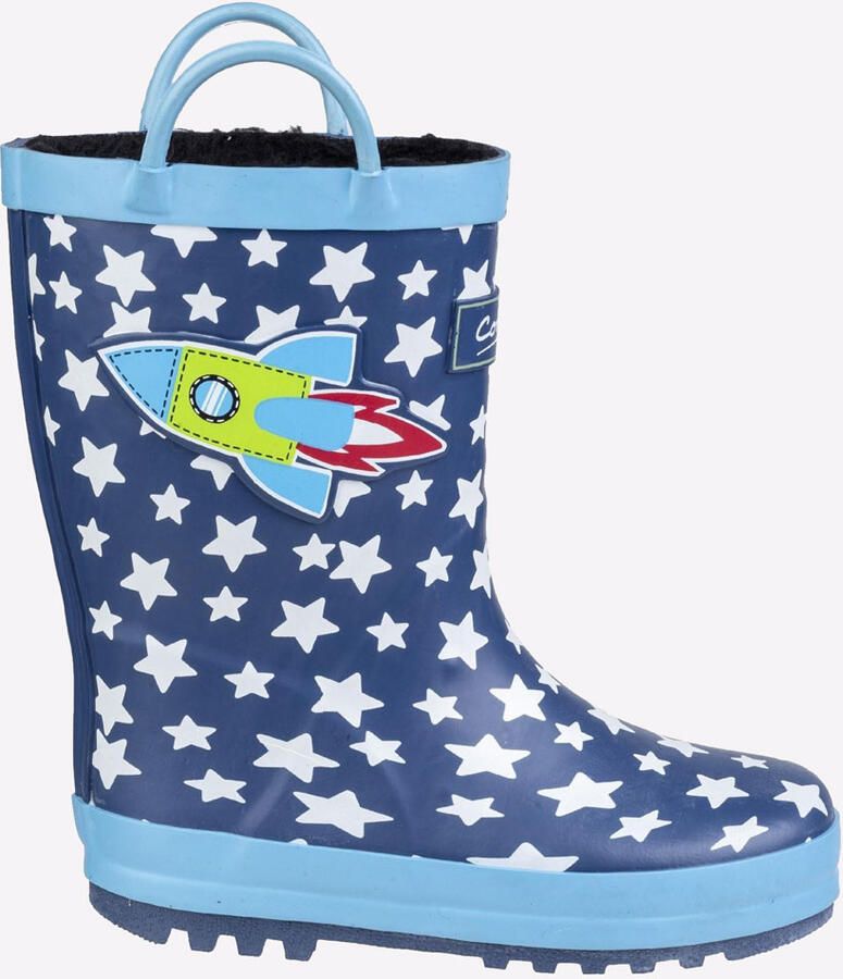 Cotswold Sprinkle Rubberen Donkerblauwe En Witte Regenlaarzen