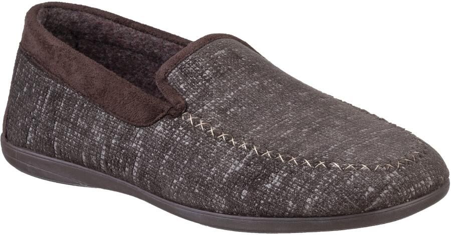 Cotswold Stanley Microfiber Heren Bruine Pantoffels