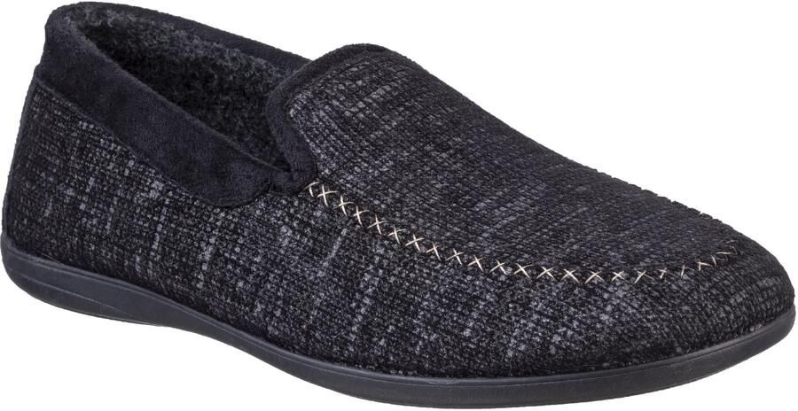 Cotswold Stanley Microvezel Heren Zwarte Pantoffels