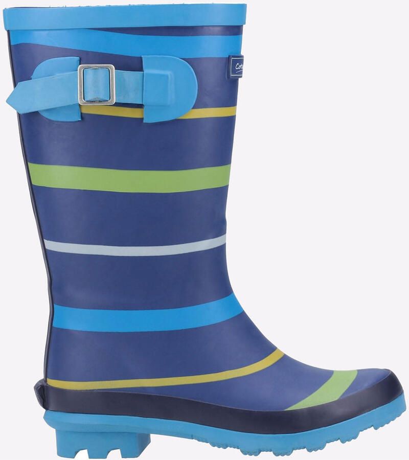Cotswold Stripe Wellington Rubberen Jongens Blauw Groen Gele Regenlaarzen
